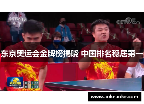 东京奥运会金牌榜揭晓 中国排名稳居第一